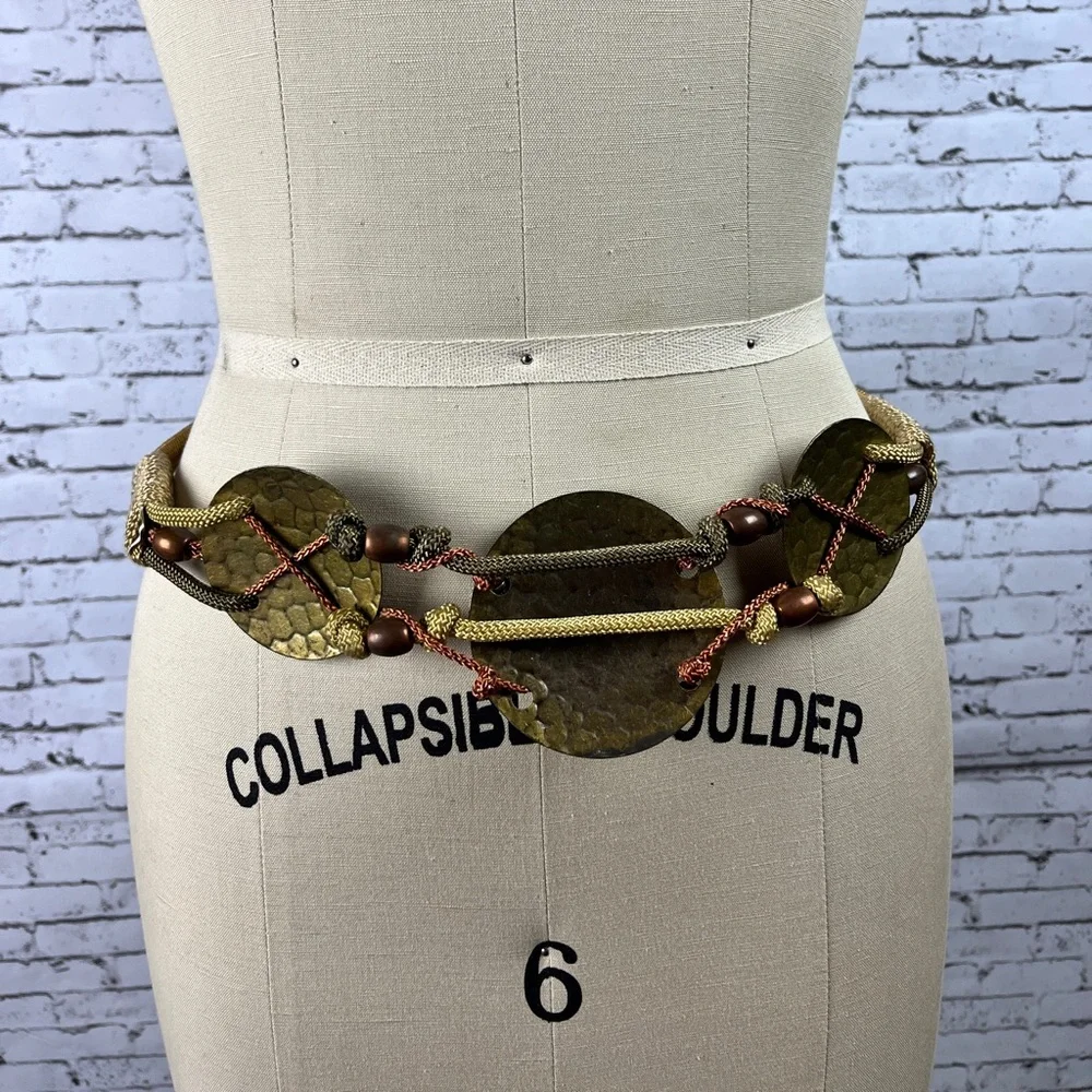 Vintage Elegant Brown and Gold Belt, length: 30 1/4 in.